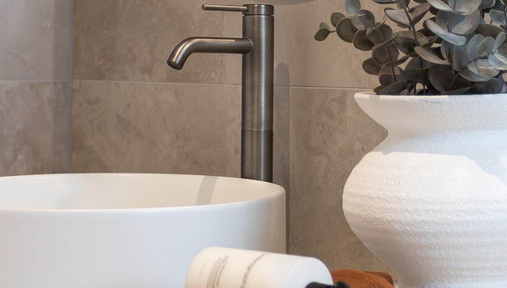 Stylish sink and faucet.