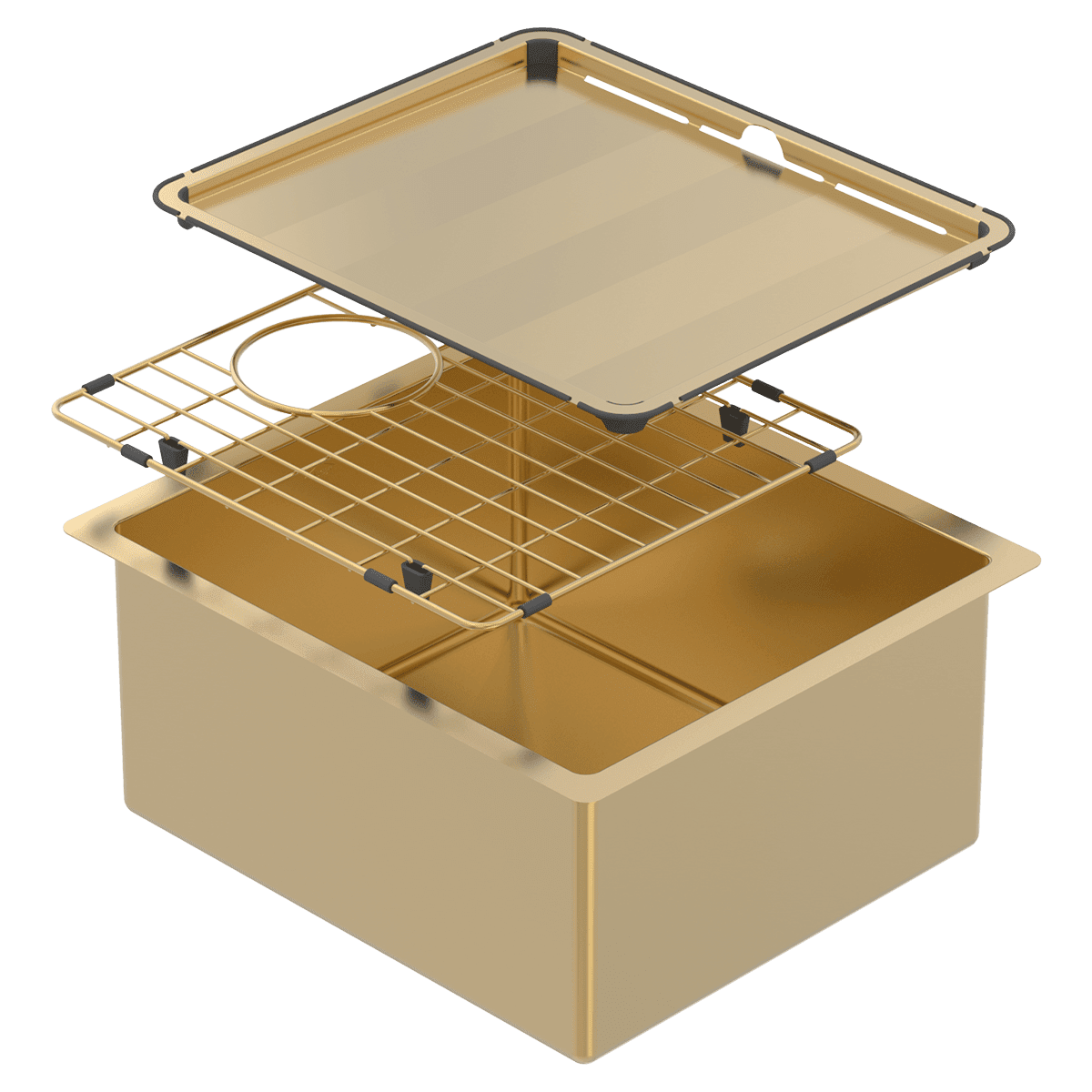 Abey piazza-finishes Piazza Square Bowl Eureka Gold Kitchen Sinks