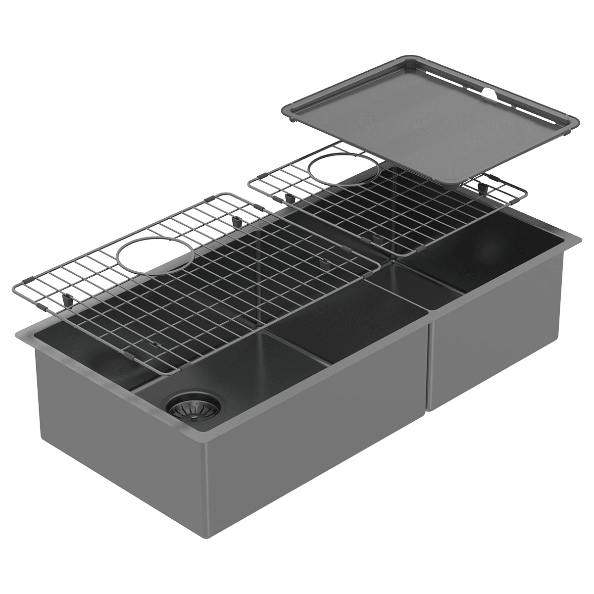 Abey piazza-finishes Piazza One & 3/4 Square Bowl Black Pearl Kitchen Sinks