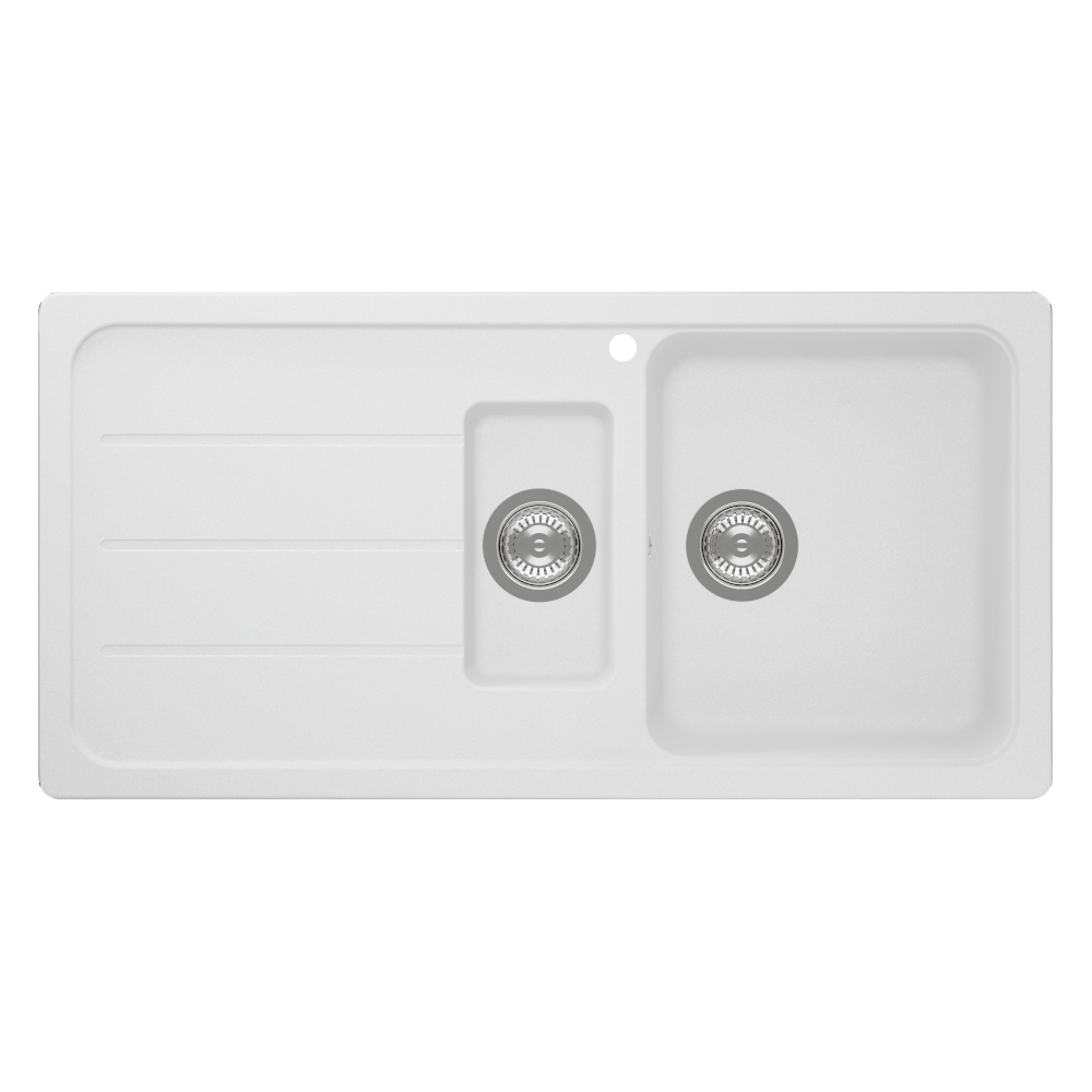 Schock formhaus Schock Formhaus Right Hand One & One Quarter Bowl & Drainer 1TH Alpina Kitchen Sinks