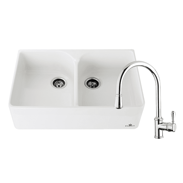 Chambord abey-packages Chambord Clotaire Double Sink & 400674 Kitchen Mixer in Chrome Kitchen Sinks