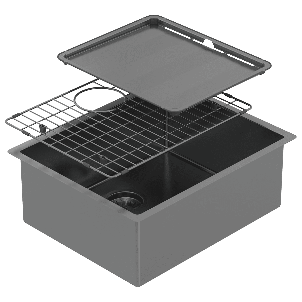 Abey piazza-finishes Piazza Single Bowl Black Pearl Kitchen Sinks