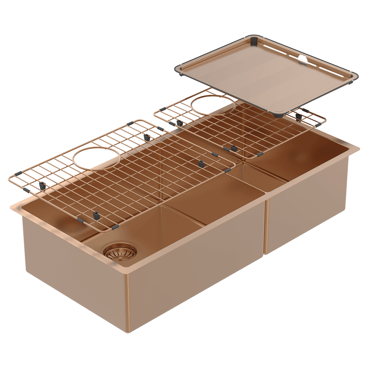 Abey piazza-finishes Piazza One & 3/4 Square Bowl Artisan Copper Kitchen Sinks