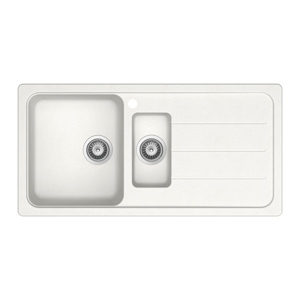 Schock formhaus Schock Formhaus Left Hand One & One Quarter Bowl & Drainer 1TH Alpina Kitchen Sinks