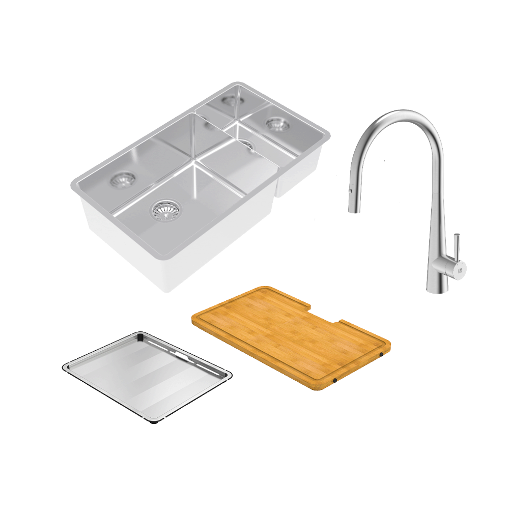 Abey abey-packages Lucia Bowl & Three Quarter With KTA014-BR Kitchen Mixer