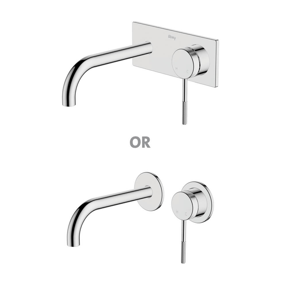 Abey abey-poco-knurled Poco Knurled Wall Basin/Bath Set 165mm Lead Free Wall & Basin Mixers