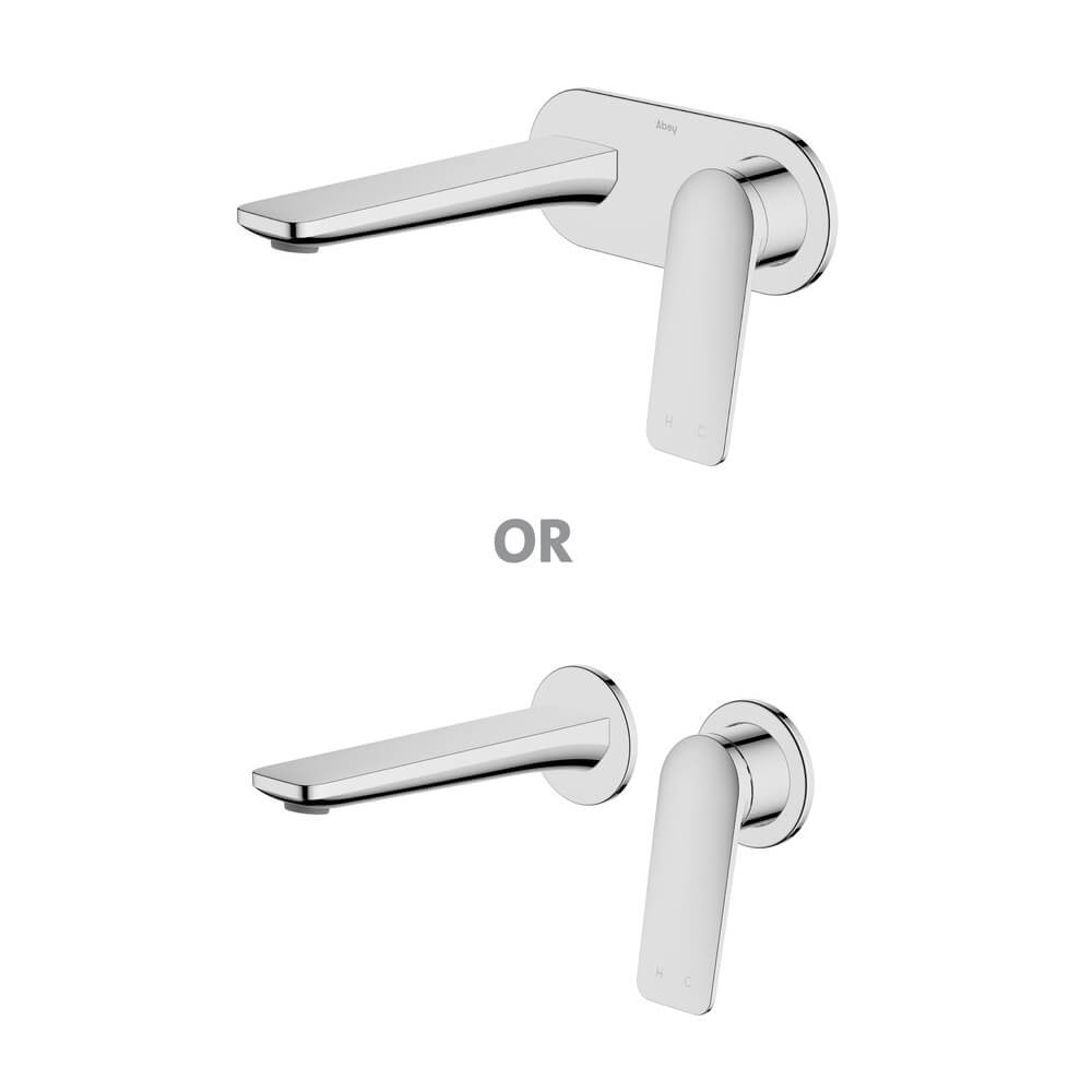 Abey abey-vela Vela Basin/Bath Set with 165mm Wall Spout Lead Free Wall & Basin Mixers