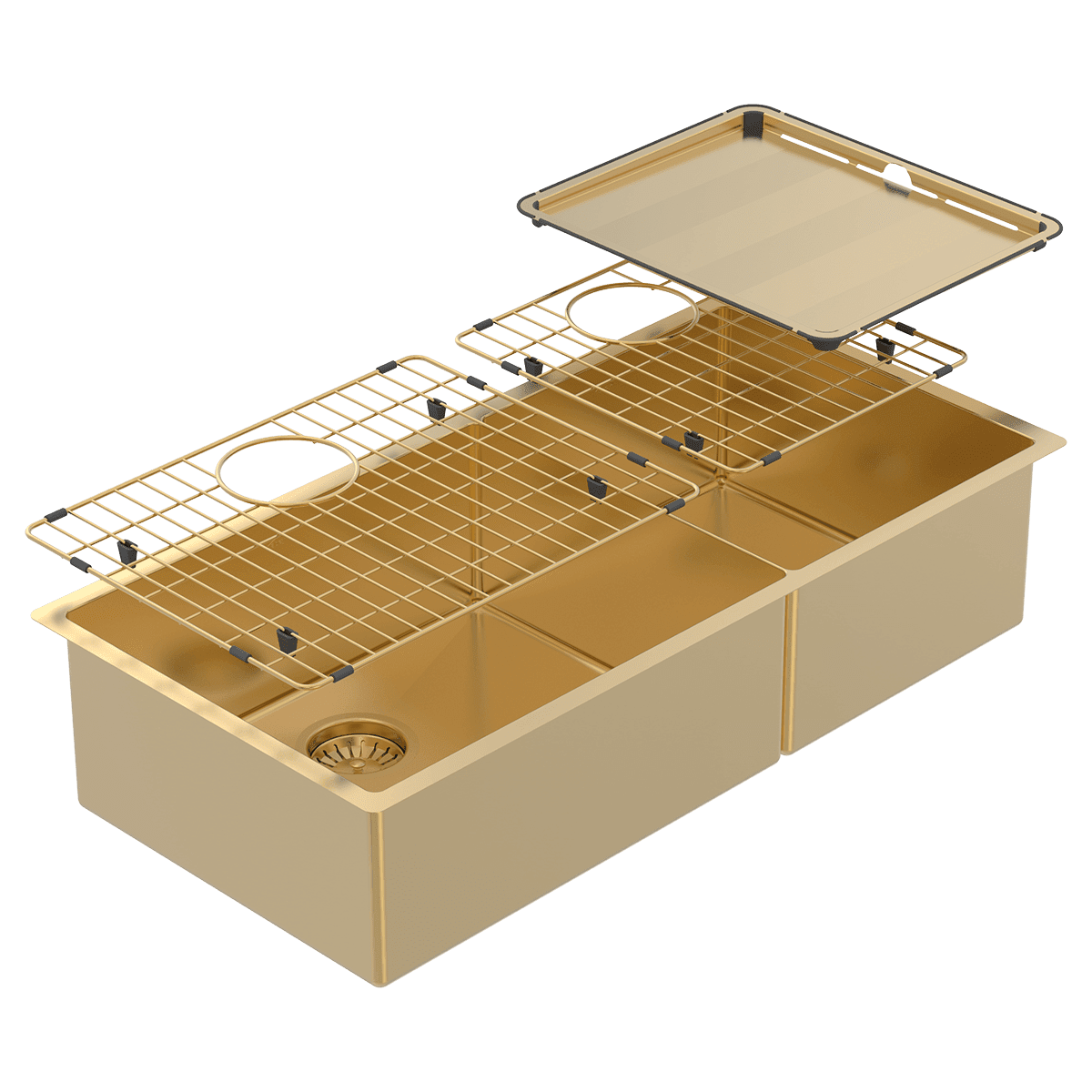 Abey piazza-finishes Piazza One & 3/4 Square Bowl Eureka Gold Kitchen Sinks