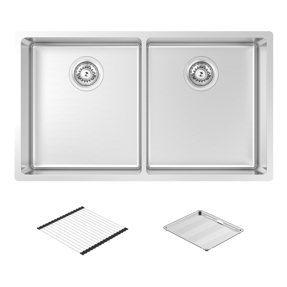 Abey montego Montego Double Bowl Sink with Concertina & Drain Tray Kitchen Sinks